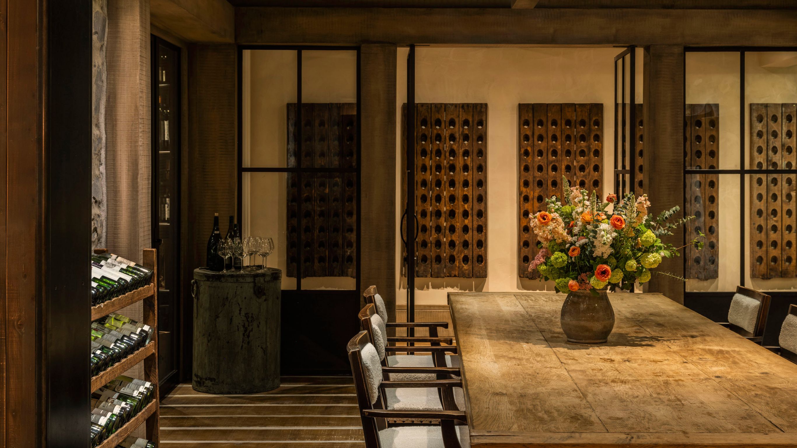 Wine cellar with large table